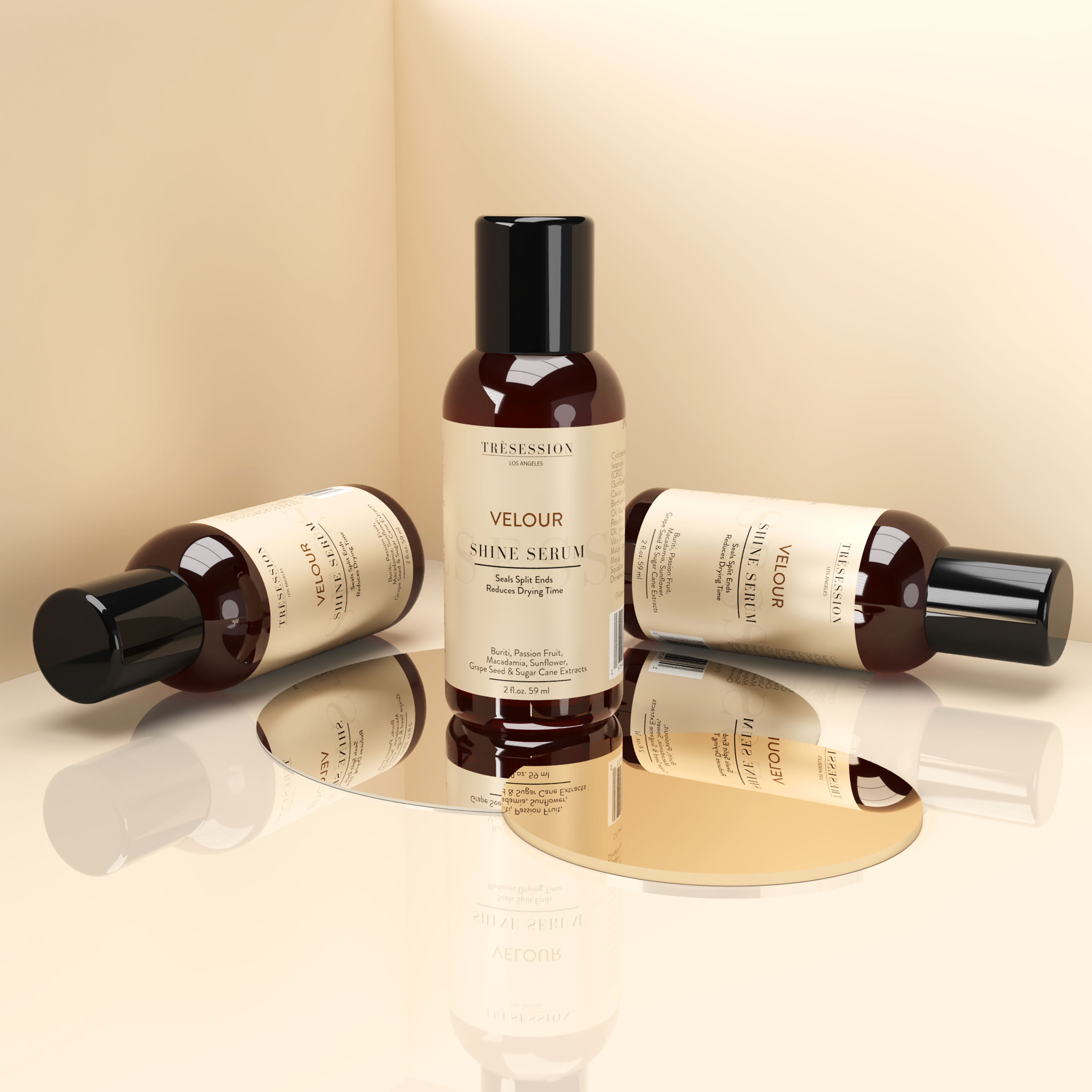 Velour Shine Serum | Moisturizing Serum with UV Protection | For All Hair Types | Reduces Frizz, Seals split ends 2 FL OZ